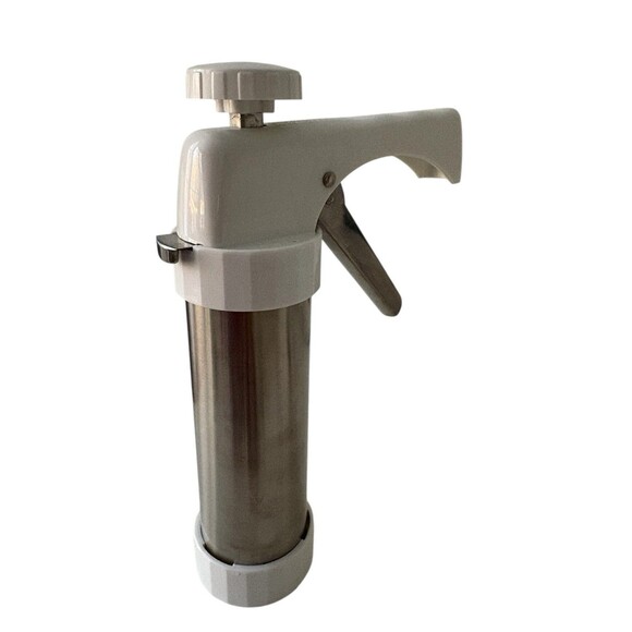 Vintage Williams Sonoma Stainless Steel Cookie Press 18 Disks 6 Decorating Tips - Picture 11 of 13